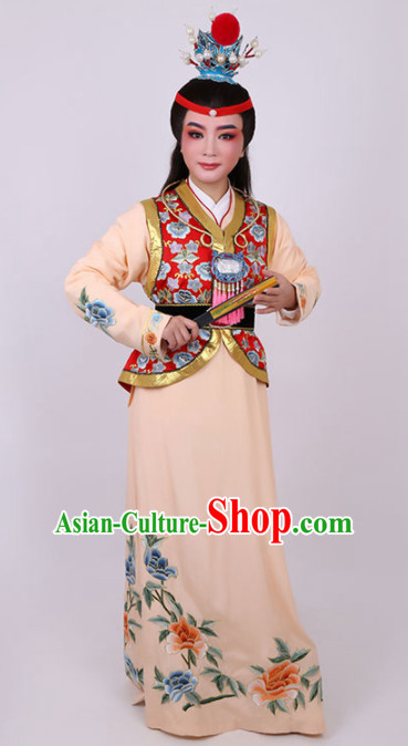 Chinese Traditional Beijing Opera Niche Scholar Orange Robe Ancient Nobility Childe Costume for Men