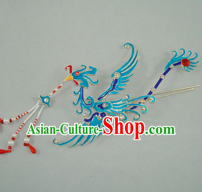 Chinese Ancient Court Princess Tassel Step Shake Phoenix Hairpins Traditional Beijing Opera Diva Hair Accessories for Adults