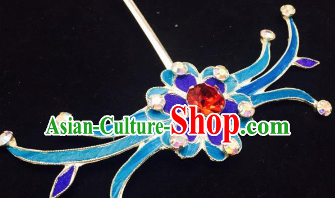 Chinese Ancient Palace Red Crystal Hairpins Queen Hair Clip Traditional Beijing Opera Diva Court Hair Accessories for Adults