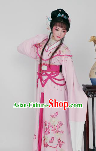 Chinese Traditional Opera Peri Princess Light Pink Dress Ancient Beijing Opera Diva Embroidered Costume for Women