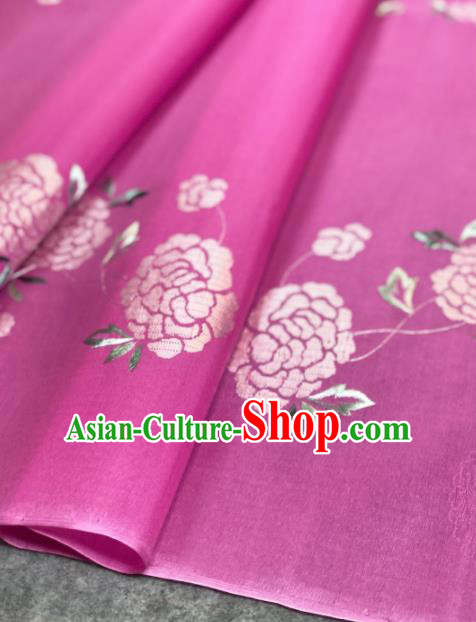 Traditional Chinese Silk Fabric Classical Embroidered Pattern Design Lilac Brocade Fabric Asian Satin Material