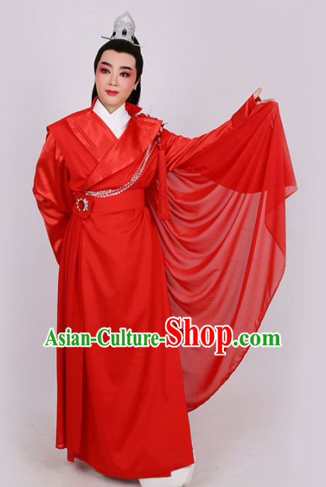 Chinese Traditional Beijing Opera Niche Red Robe Ancient Swordsman Costume for Men