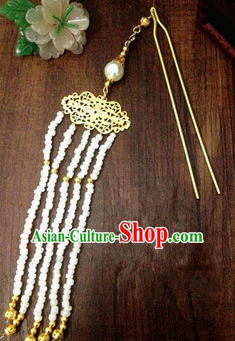 Chinese Ancient Princess Beads Tassel Hairpins Traditional Hanfu Palace Wedding Hair Accessories for Women