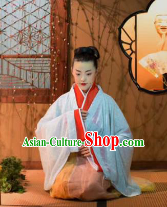 Chinese Ancient Three Kingdoms Period Wei Court Replica Costume Traditional Imperial Consort Hanfu Dress for Women