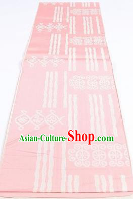 Japanese Traditional Kimono Classical Pattern Pink Brocade Belt Asian Japan National Yukata Waistband for Women