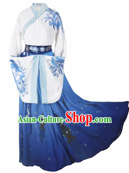 Chinese Ancient Jin Dynasty Imperial Consort Hanfu Dress Traditional Embroidered Replica Costume for Women