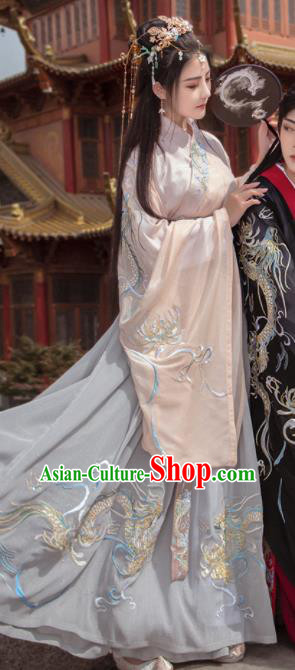 Chinese Traditional Hanfu Dress Ancient Jin Dynasty Court Princess Embroidered Historical Costume for Women
