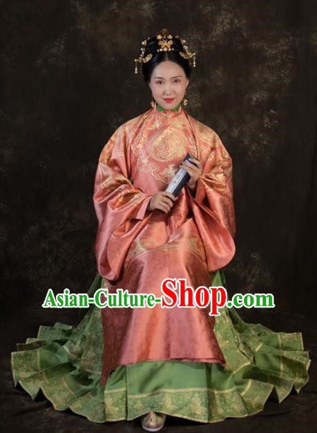 Ancient Chinese Ming Dynasty Empress Hanfu Dress Traditional Court Queen Replica Costume for Women