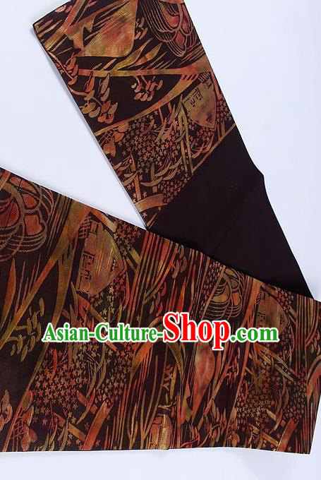 Japanese Traditional Classical Pattern Amaranth Kimono Brocade Accessories Asian Japan Yukata Belt for Women