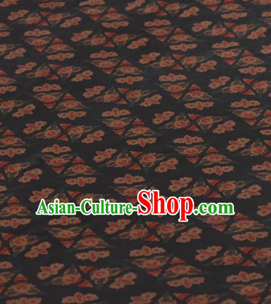 Asian Chinese Classical Pattern Design Black Gambiered Guangdong Gauze Traditional Cheongsam Brocade Silk Fabric