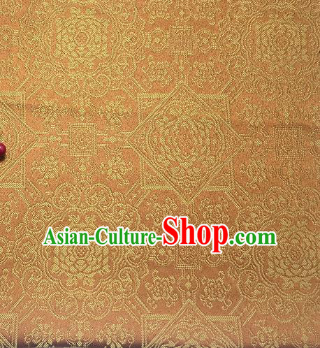 Asian Chinese Cheongsam Classical Pattern Bronze Satin Drapery Brocade Traditional Brocade Silk Fabric