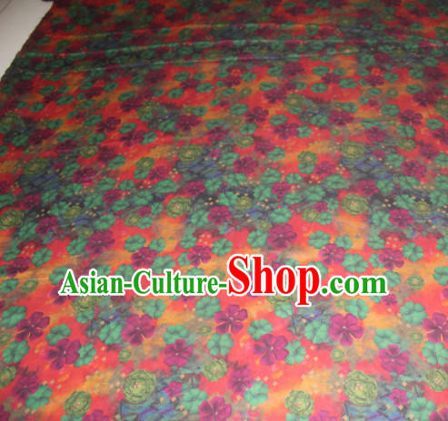 Chinese Traditional Cheongsam Classical Camellia Pattern Orange Gambiered Guangdong Gauze Asian Satin Drapery Brocade Silk Fabric