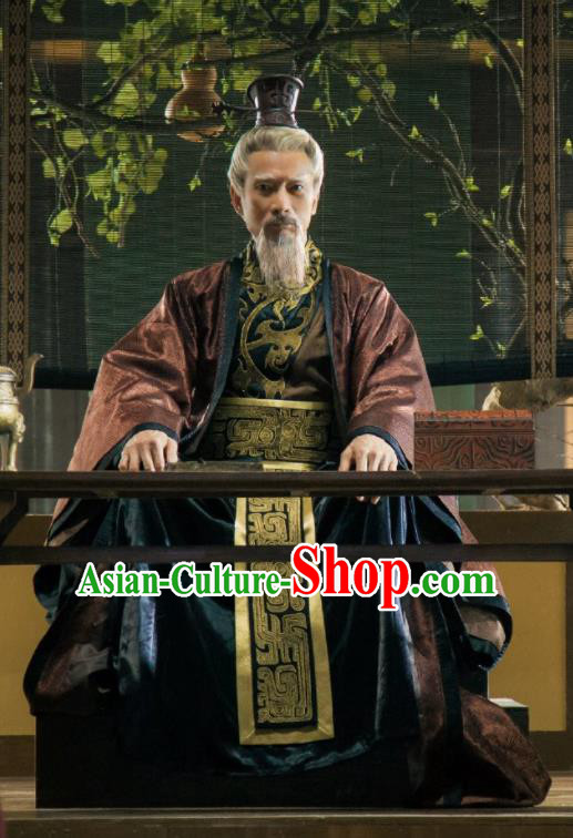 Chinese Ancient Hanfu Clothing The Legend of Deification Zhou Dynasty Wen Emperor Ji Chang Historical Costume and Headpiece