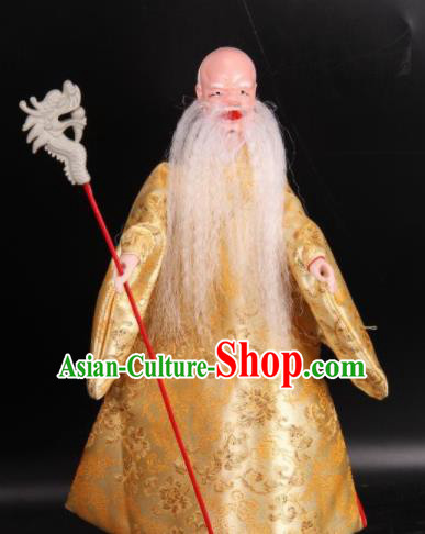 Traditional Chinese Handmade Old Men Puppet String Puppet Wooden Image Marionette Puppets Arts Collectibles