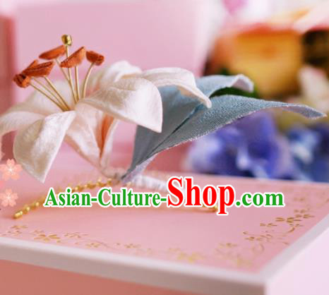 Asian Japan Geisha Lily Flower Hair Claw Japanese Traditional Hair Accessories for Women