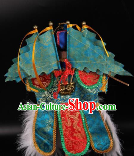 Traditional Chinese Handmade Blue Clothing Takefu Puppet Marionette Puppets String Puppet Wooden Image Arts Collectibles