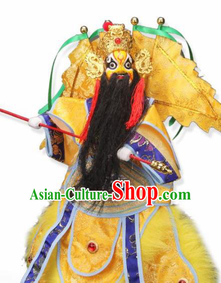 Traditional Chinese Handmade Yellow General Puppet Marionette Puppets String Puppet Wooden Image Arts Collectibles