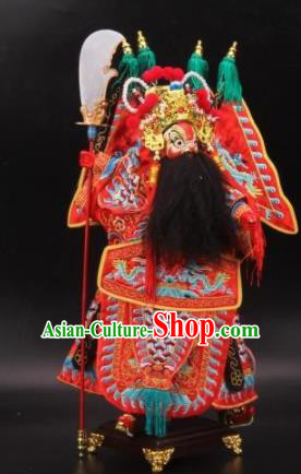Traditional Chinese Red General Marionette Puppets Handmade Puppet String Puppet Wooden Image Arts Collectibles