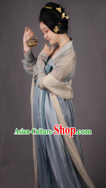 Chinese Traditional Tang Dynasty Court Maid Hanfu Dress Ancient Palace Maidservants Replica Costumes for Women