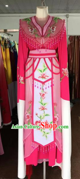 Traditional Chinese Handmade Beijing Opera Diva Costumes Ancient Peri Princess Rosy Dress for Women
