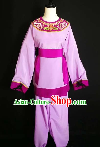 Traditional Chinese Huangmei Opera Servant Purple Costumes Ancient Livehand Clothing for Men