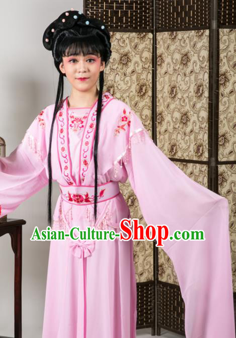 Handmade Traditional Chinese Beijing Opera Diva Pink Dress Ancient Nobility Lady Costumes for Women
