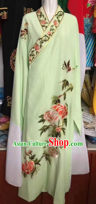 Traditional Chinese Huangmei Opera Niche Embroidered Green Robe Ancient Nobility Childe Costume for Men