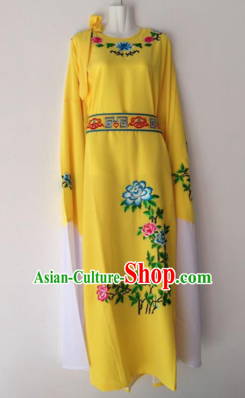 Traditional Chinese Huangmei Opera Niche Bright Yellow Robe Ancient Gifted Scholar Costume for Men