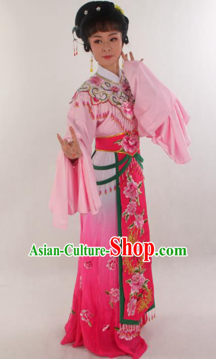 Handmade Traditional Chinese Beijing Opera Hua Tan Diva Rosy Dress Ancient Imperial Consort Costumes for Women
