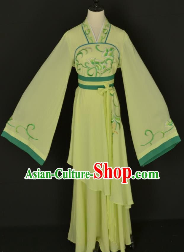 Handmade Traditional Chinese Beijing Opera Hua Tan Green Dress Ancient Court Maid Costumes for Women