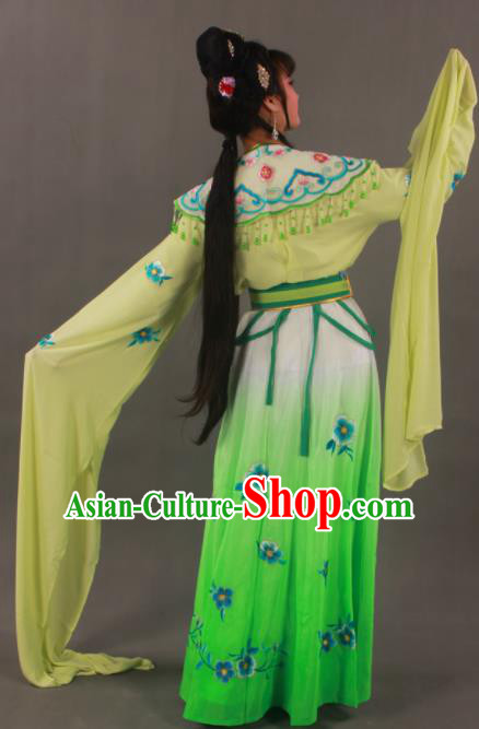 Traditional Chinese Peking Opera Actress Green Dress Ancient Imperial Princess Costume for Women