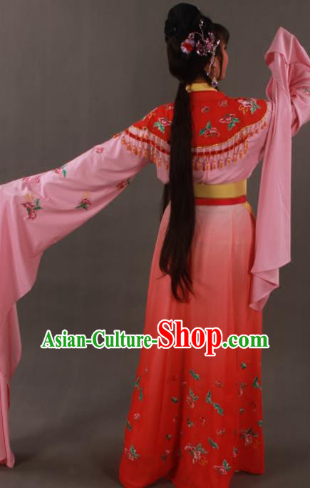 Traditional Chinese Peking Opera Actress Zhu Yingtai Red Dress Ancient Aristocratic Miss Costume for Women