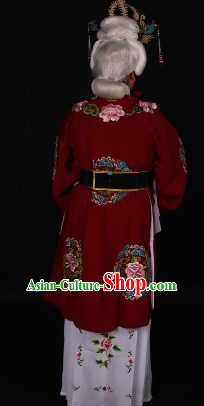 Traditional Chinese Peking Opera Stand By Amaranth Dress Ancient Dowager Countess Costume for Women
