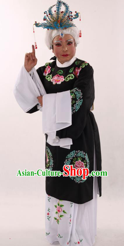 Traditional Chinese Peking Opera Stand By Black Dress Ancient Dowager Countess Costume for Women