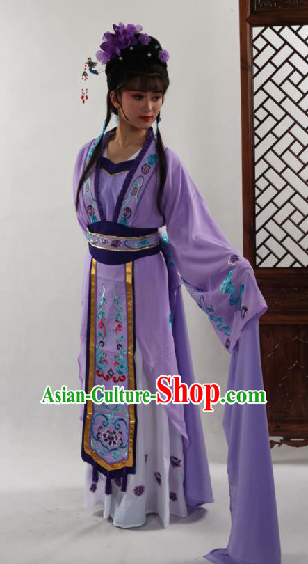 Traditional Chinese Peking Opera Diva Purple Dress Ancient Court Princess Costume for Women