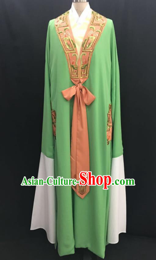 Traditional Chinese Huangmei Opera Niche Green Robe Ancient Romance of the Western Chamber Scholar Costume for Men