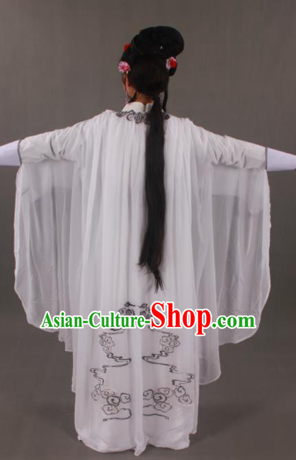Traditional Chinese Peking Opera Actress White Dress Ancient Madam White Snake Bai Suzhen Costumes for Women