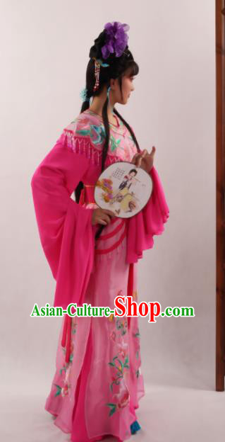 Traditional Chinese Peking Opera Diva Rosy Dress Ancient Goddess Princess Costume for Women