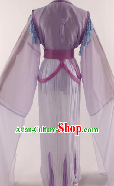 Traditional Chinese Shaoxing Opera Young Lady Purple Dress Ancient Peking Opera Diva Costume for Women