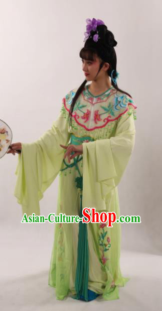 Traditional Chinese Peking Opera Diva Green Dress Ancient Goddess Princess Costume for Women