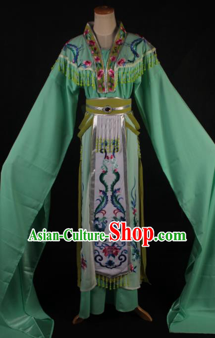 Traditional Chinese Shaoxing Opera Seven Fairy Green Dress Ancient Peking Opera Diva Costume for Women