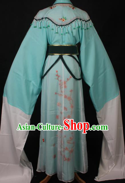 Traditional Chinese Shaoxing Opera Diva Lin Daiyu Green Dress Ancient Peking Opera Princess Costume for Women