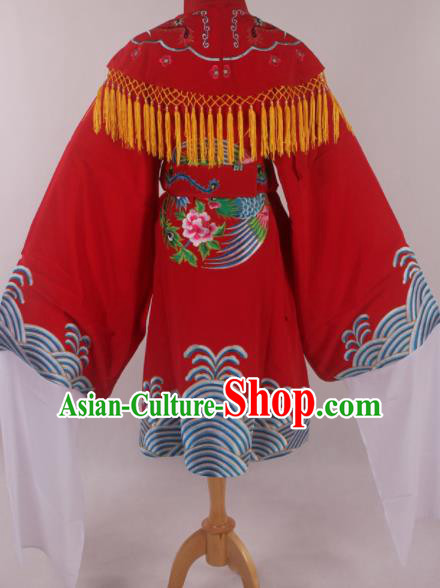 Traditional Chinese Shaoxing Opera Queen Red Dress Ancient Peking Opera Diva Costume for Women