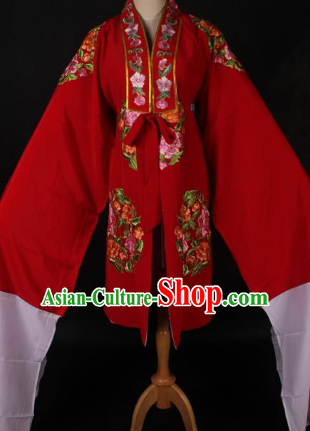 Traditional Chinese Shaoxing Opera Queen Red Cloak Ancient Peking Opera Diva Costume for Women