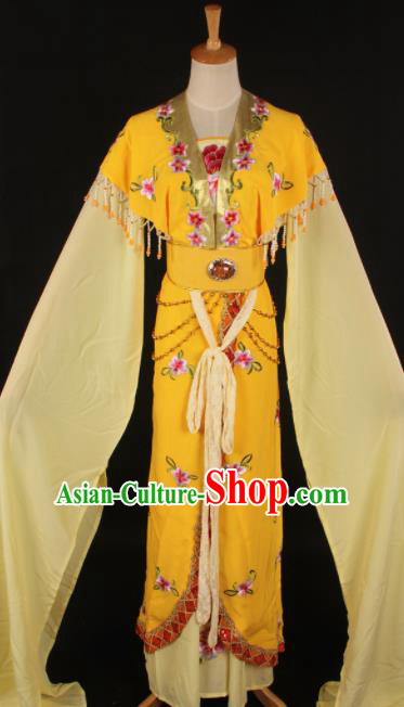 Chinese Traditional Shaoxing Opera Countess Yellow Dress Ancient Peking Opera Actress Costume for Women