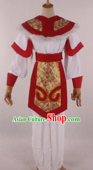 Traditional Chinese Shaoxing Opera Takefu Red Clothing Ancient Imperial Bodyguard Soldier Costume for Men