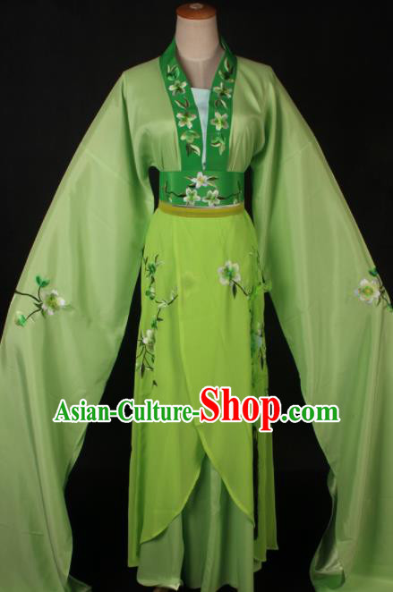 Traditional Chinese Shaoxing Opera Actress Green Dress Ancient Peking Opera Rich Lady Costume for Women