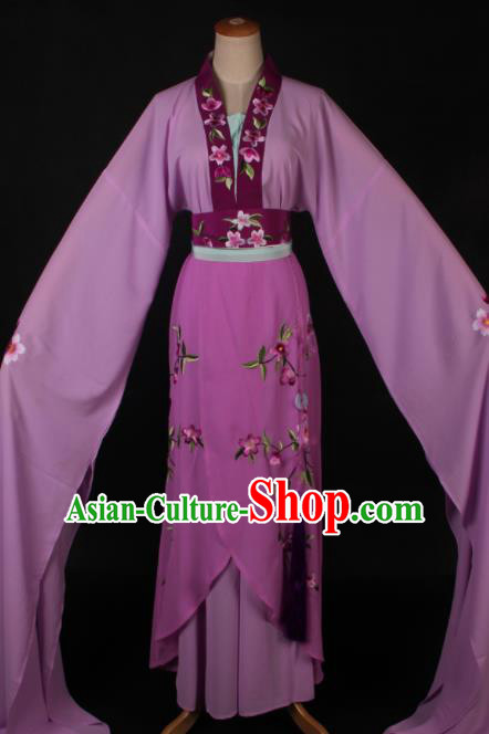 Traditional Chinese Shaoxing Opera Actress Purple Dress Ancient Peking Opera Rich Lady Costume for Women