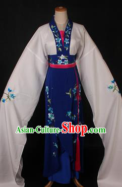 Traditional Chinese Shaoxing Opera Actress Royalblue Dress Ancient Peking Opera Rich Lady Costume for Women