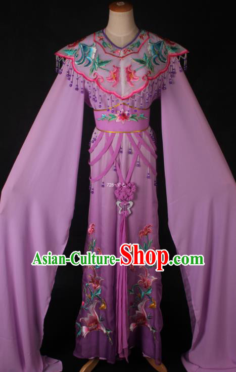 Traditional Chinese Shaoxing Opera Peri Princess Purple Dress Ancient Peking Opera Diva Costume for Women
